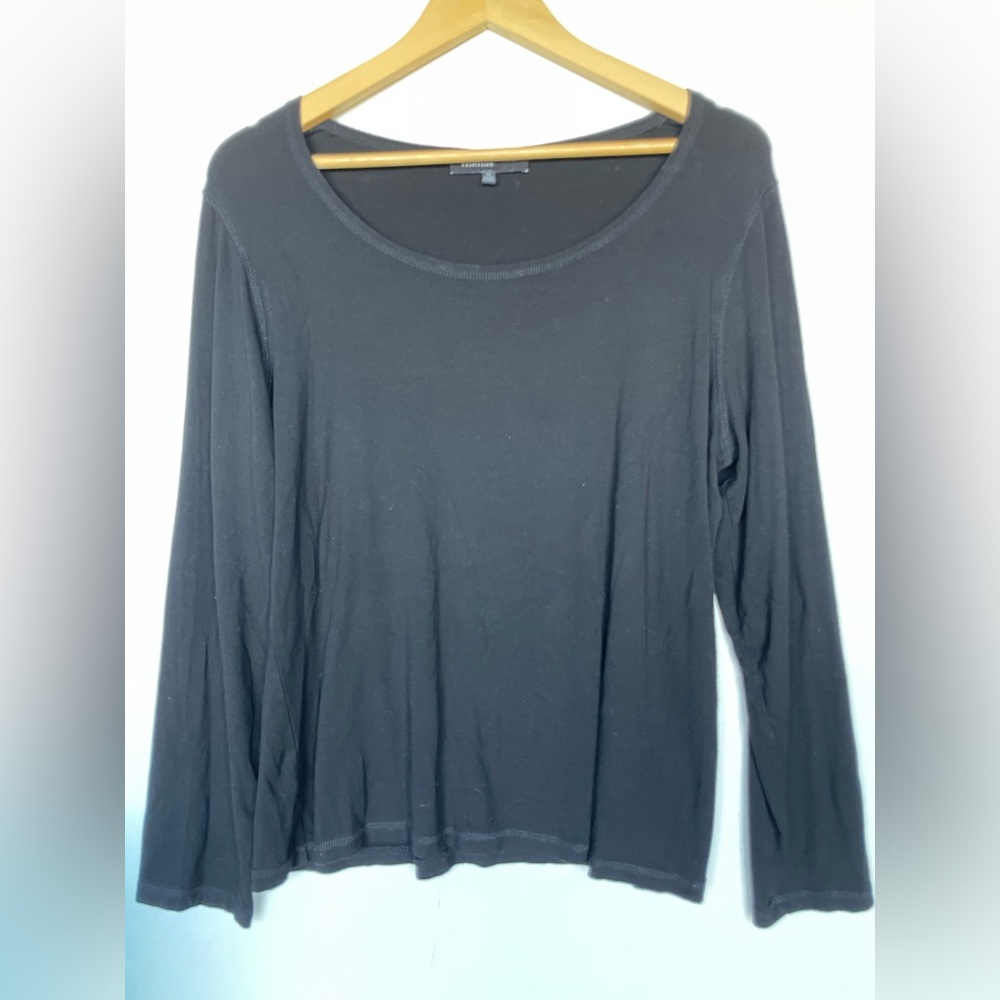 Jones New York Black Long Sleeve Thick Top Size XL Basic Layering Scoop neck